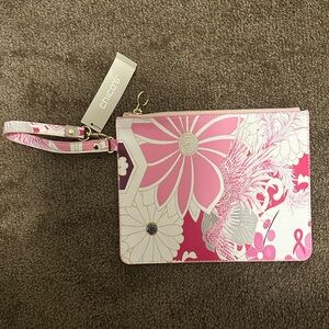 Chico's Pink and White Patterned Wristlet